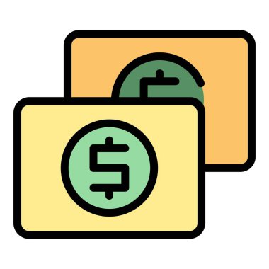 Çevrimiçi banka sohbet simgesi ana hatları vektörü. Ödemeyi gönderin. Cüzdan uygulaması rengi düz