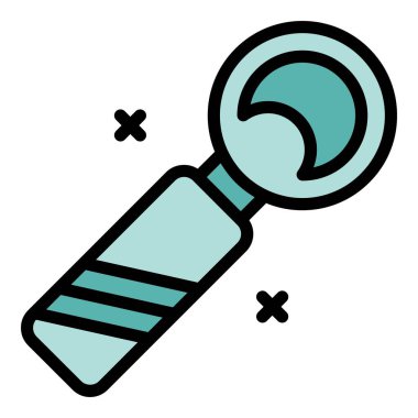 Bira açacağı simgesi ana hat vektörü. Şişe kapağı. İçki çubuğu rengi düz