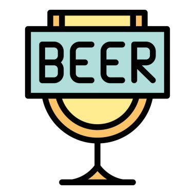 Bira logosu ana hat vektörü. Bira fabrikası alkolü. Su tankı rengi düz.