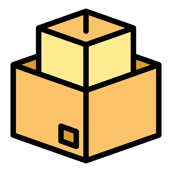 Empty Relocation Box Icon Outline Vector Move Home Cargo Delivery — Stock Vector
