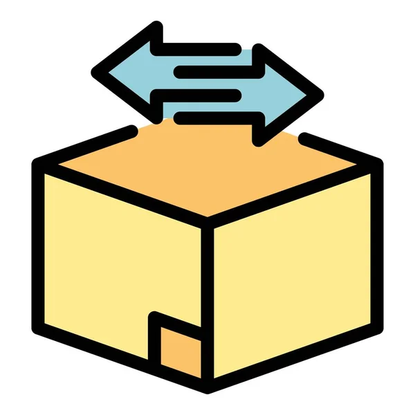 Relocation Box Icon Outline Vektor Hausservice Wohnmöbel Farbe Flach — Stockvektor