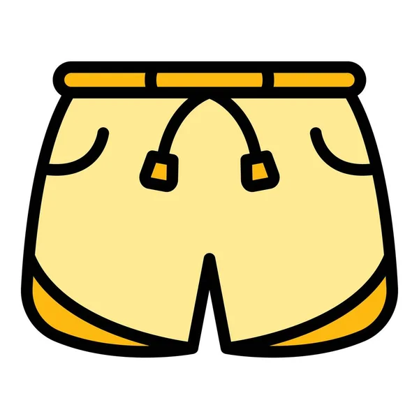 运动短裤图标轮廓矢量 时尚健身馆运动健身用色扁平 — 图库矢量图片