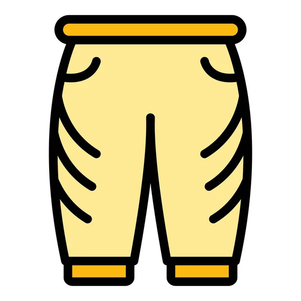 Pantalon Entraînement Icône Contour Vecteur Mode Fitness Tenue Courte Couleur — Image vectorielle