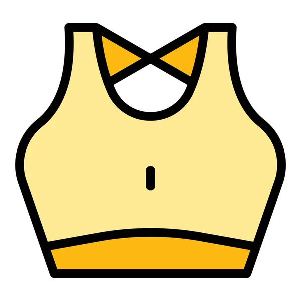 Sport Bra Icon Outline Vector Fashion Gym Garment Outfit Color — Stock Vector