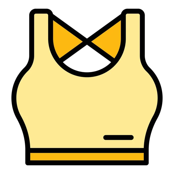 Bra Suit Icon Outline Vector Fashion Workout Online Sport Color — Stock Vector