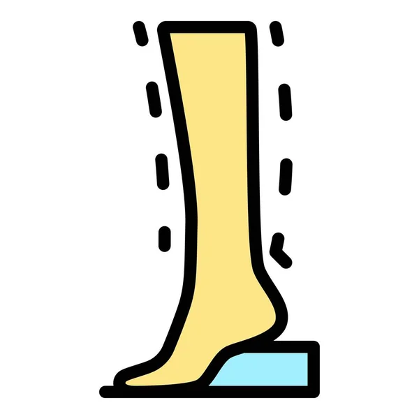 Foot Liposuction Icon Outline Vector Butt Lipo Body Skin Color — Vector de stock