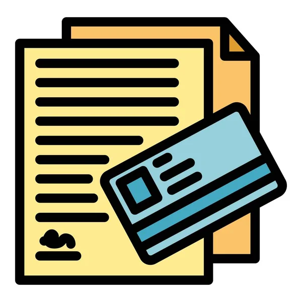 Εικονίδιο Περίγραμμα Εικονίδιο Δανείου Πιστωτικής Κάρτας Χρήματα Πληρωμής Επίπεδο Χρώμα — Διανυσματικό Αρχείο