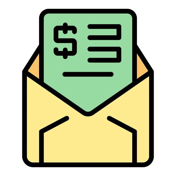 Collateral Mail Icon Outline Vektor Zeitgeld Kreditzahlung Farblich Flach — Stockvektor