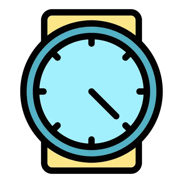 Вектор Контура Значка Продолжительности Сек Часы Времени Часовой Таймер Цвета — стоковый вектор
