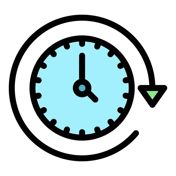 Timekeeper Icon Outline Vector Hour Timer Call Timer Color Flat — Stock Vector