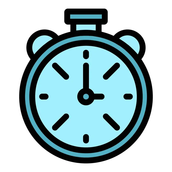 Χρονόμετρο Εικονίδιο Διάνυσμα Περίγραμμα Χρονική Διάρκεια Ρολόι Ώρα Χρώμα Επίπεδη — Διανυσματικό Αρχείο
