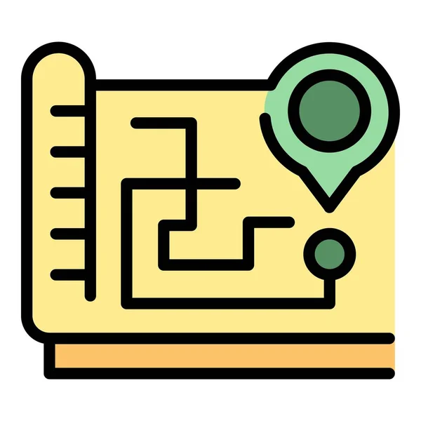 Street Location Shop Icon Outline Vector Pin Map Supermarket Gps — Stock Vector