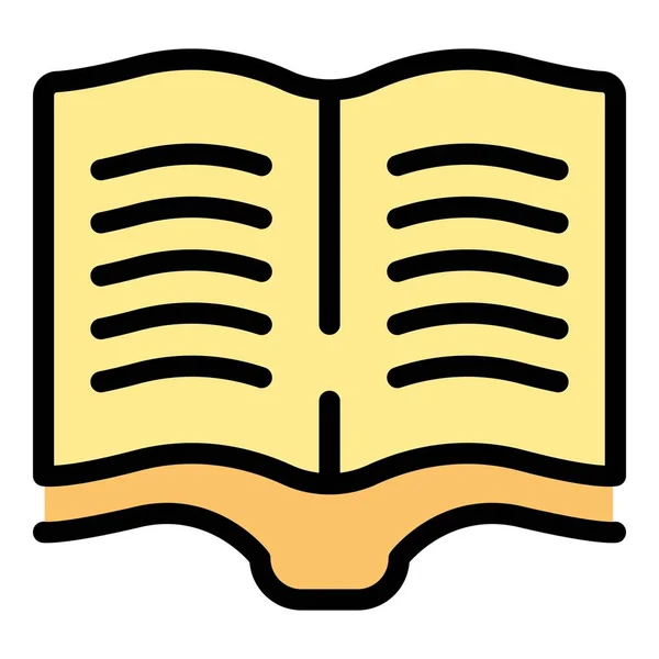 Open Book Icon Outline Vector Schoolkinderen Lerarenklasse Kleur Plat — Stockvector