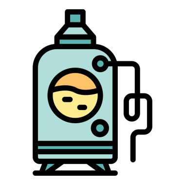 İşlem simgesi taslak vektörü oluşturuluyor. Bira fabrikası. Üretim rengi düz