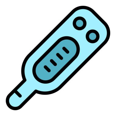 Ev termometre simgesi ana hatlı vektör. Tıpçı. Gündüz hasta rengi düz