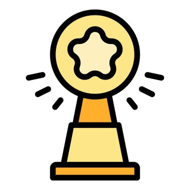 Takım ikonu ana hatları vektörü. Başarı pazarı. İş fikri rengi düz