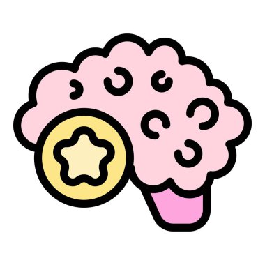 İş beyin fırtınası ikon ana hatları vektörü. Fikir stratejisi. Yaratıcı takım rengi düz