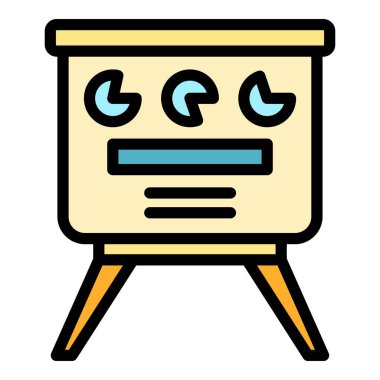 İş afişi sunum simgesi ana hatlı vektör. Çözüm yaratıcı. Lamba insanlar düz renk