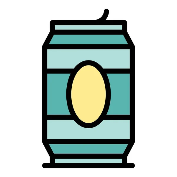 Bière Boîte Boîte Icône Contour Vecteur Réservoir Brasserie Boire Alcool — Image vectorielle