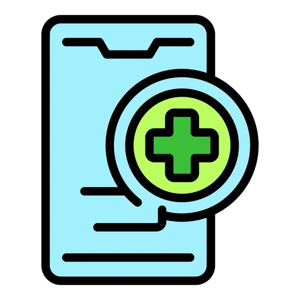 Smartphone Medical Help Icon Outline Vector Medica Care Nurse Health — Stock Vector