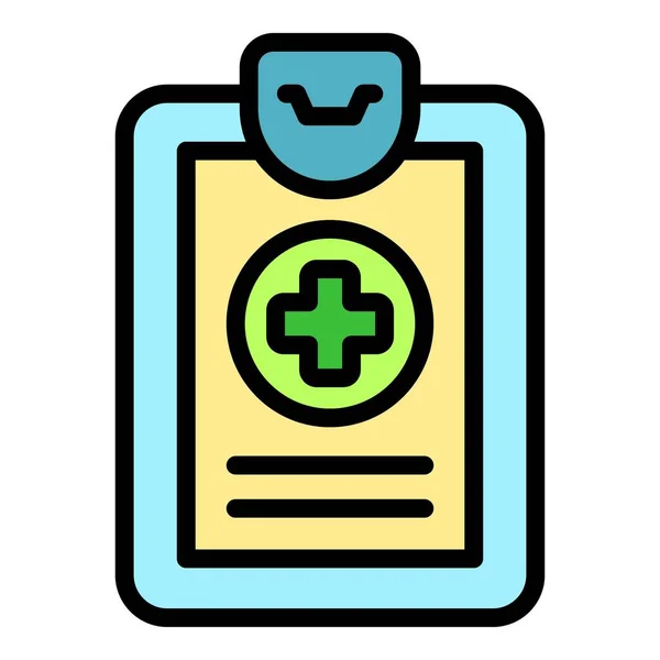 Medizinische Zwischenablage Icon Outline Vektor Hilfsdienst Klinik Pflege Farbe Flach — Stockvektor