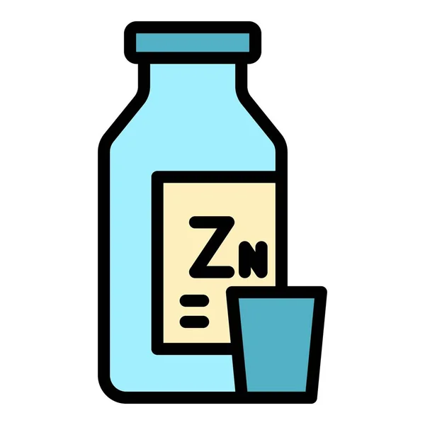 Drink Icona Contorno Vettore Elemento Ferro Vitamina Zinco Colore Piatto — Vettoriale Stock