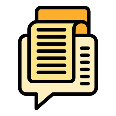 Sohbet işi simgesi ana hat vektörü. Fikir insanları. Başarı pazarı rengi düz