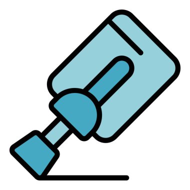 Metal mala simgesi ana hat vektörü. Çimento taşı. Yerel katman rengi düz