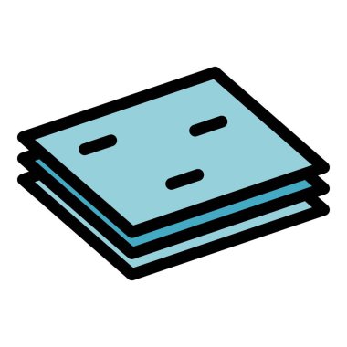 Yığın çimento ikonu ana hatları vektörü. Alçıpan. Taş tuğla rengi düz