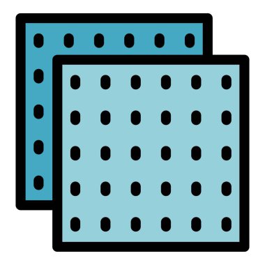 Ev bloğu simgesi ana hatları vektörü. Ev çimento. Alçıpan bıçak rengi düz