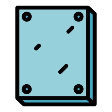 Alçıpan simgesi dış hat vektörü koyun. Alçıdan ev. Ev bloğu rengi düz