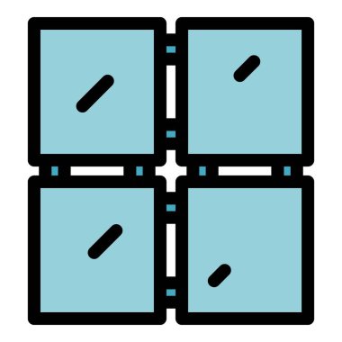 Yapım alçıpan simgesi ana hatları vektörü. Alçıdan duvar. Ev rengini düz boya