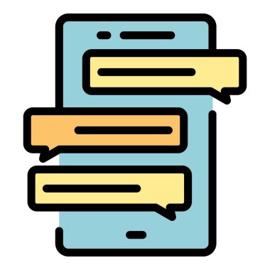 Posta ikonu ana hatları vektörünü destekle. Smm cross. Sosyal ortam rengi düz