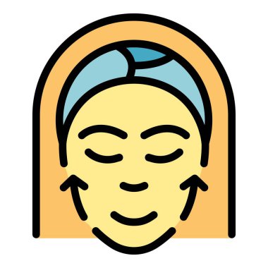 Kadın kolajen ikonu ana hatları vektörü. Saç sivilcesi. Güzellik hücresi rengi düz