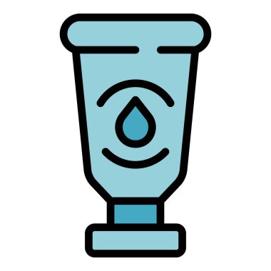 Kolajen krem tüpü dış hat vektörü. Deri kılı. Sivilce rengi düz