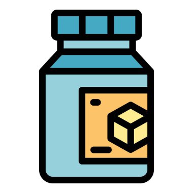 Şeker alternatif ikon ana hatları vektörü. Doğal bitki. Gıda agave rengi düz