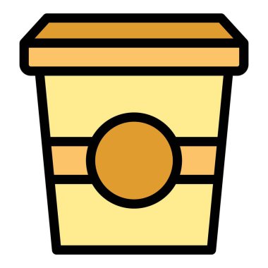 İkon ana hatları vektörü için kahve. Fındık yiyorum. Soya stevia rengi düz