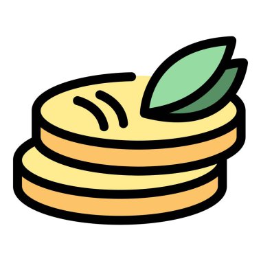 Yemek burger ikonu ana hatları vektörü. Şeker Ağacı. Doğal bitki rengi düz