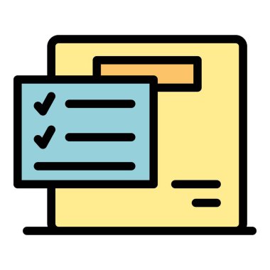 Veri simgesi ana hatlı vektörü sırala. Araba işi. Renk düzlüğüne devam et