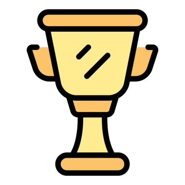 Altın kupa makine ikonu ana hatlı vektör. Kumarhane oyunu. Slot göğüs rengi düz