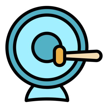 Meditasyon ses simgesi dış hat vektörü. Kadın sakin ol. Ev sakinliği rengi düz