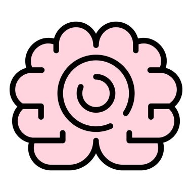 Beyin ikon dış hat vektörünü meditasyon yapar. Sakin egzersiz. Düz sınıf kadın rengi