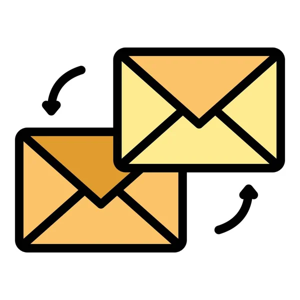 Envoyer Vecteur Contour Icône Mail Livraison Croisée Médias Sociaux Couleur — Image vectorielle
