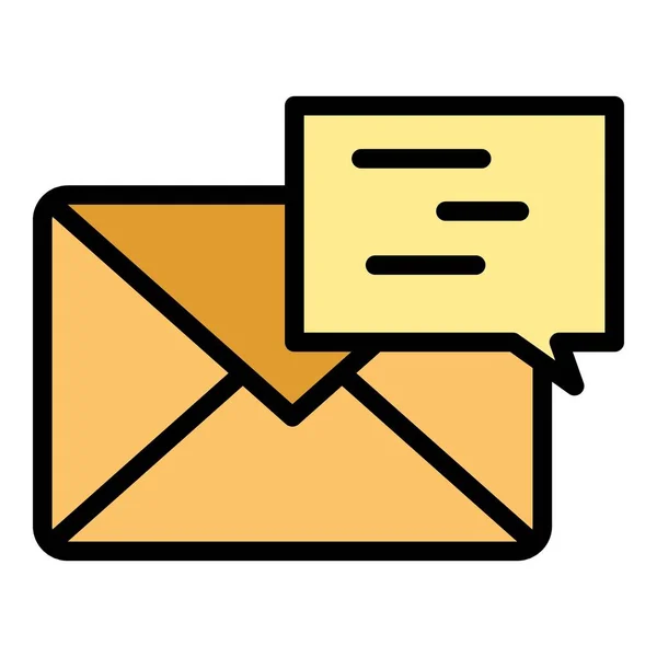 Chat Mail Icône Contour Vecteur Post Smm Cross Marketing Couleur — Image vectorielle