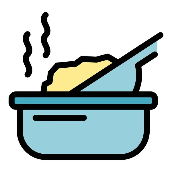 Hot Food Icon Outline Vector Alternative Food Control Peanut Color — Stock Vector