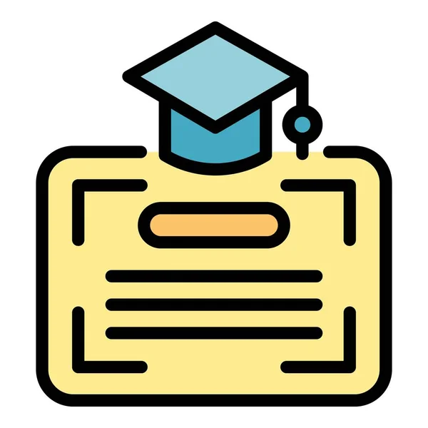 Çevrimiçi Diploma Ikonu Ana Hatları Vektörü Okul Sanatı Finans Kulübü — Stok Vektör