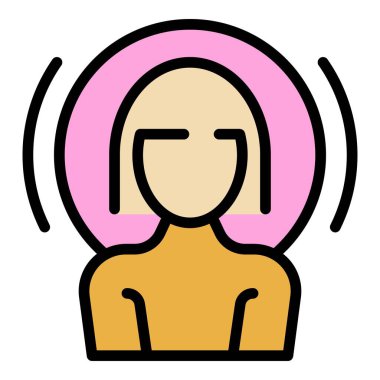 Zen sakin ikon ana hat vektörü. Rahatla, mutlu. Sınıf lotus rengi düz