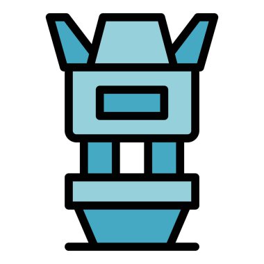 Kamera merceği simgesi ana hat vektörü. Fotoğraf stüdyosu. Teçhizat rengi düz