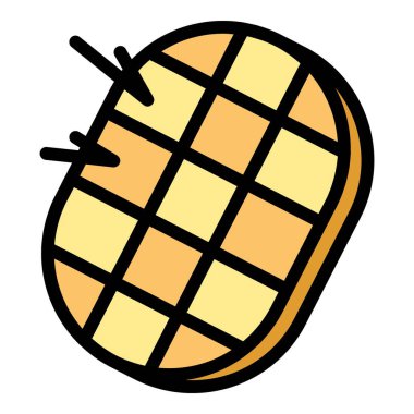 Işık duruşu ikon ana hatları vektörü. Fotoğraf stüdyosu. Kamera sanatı rengi düz