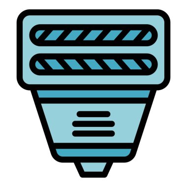 El feneri simgesi ana hat vektörü. Fotoğraf stüdyosu. Kamera tripod rengi düz